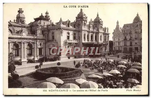 Cartes postales Mont Carlo Le Casino Et I&#39Hotel De Paris