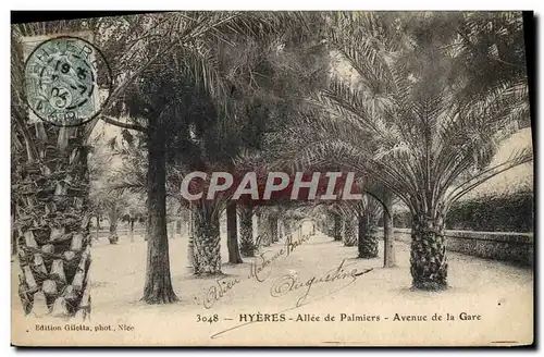 Ansichtskarte AK Hyeres Allee De Palmiers Avenue De La Gare