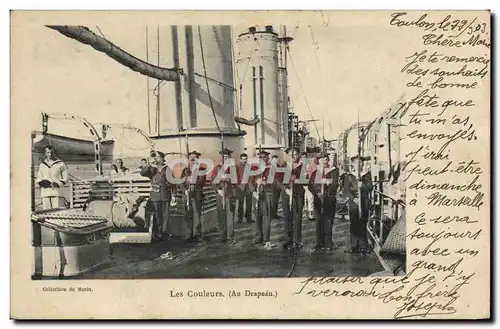 Cartes postales Bateau Les couleurs Au drapeau