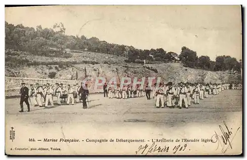 Cartes postales Bateau Marine Francaise Compagnie de debarquement L&#39artillerie de l&#39escadre legere