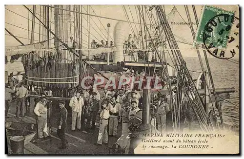 Cartes postales Bateau Gaillard avant du bateau ecole de canonage La Couronne