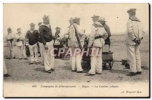 Cartes postales Bateau Compagnie de debarquement Repos la cantine volante