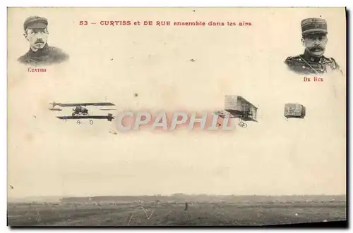 Ansichtskarte AK Avion Aviation Curtiss et De Rue ensemble dans les airs