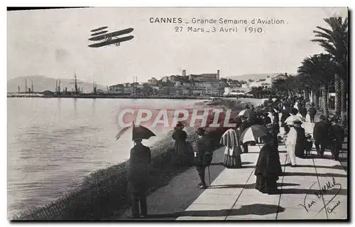 Ansichtskarte AK Avion Aviation Cannes Grande semaine d&#39aviation 27 mars 3 avril 1910