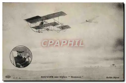 Cartes postales Avion Aviation Bouvier sur biplan Sommer