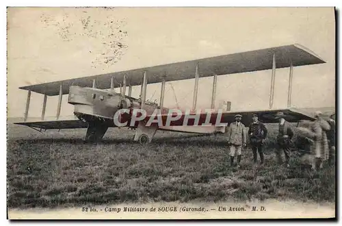 Cartes postales Avion Aviation Camp militaire de Souge Un avion