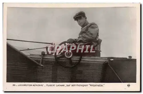 Cartes postales Avion Aviation Hubert Latham sur son monoplan Antoinette