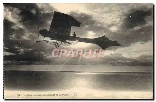 Cartes postales Avion Aviation Hubert Latham traversant la Manche