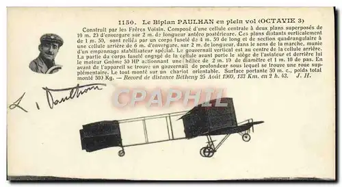 Ansichtskarte AK Avion Aviation Le biplan Paulhan en plein vol Octavie 3