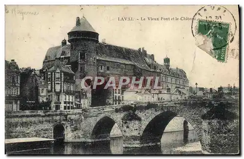 Cartes postales Laval Le Vieux Pont et le Chateau