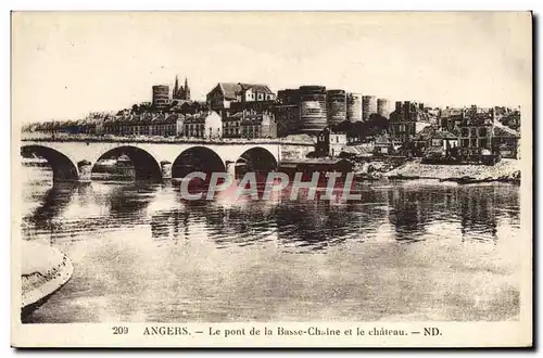 Cartes postales Angers Le Pont de la Basse Chaine et le Chateau