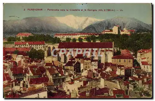 Cartes postales Perpignan Panorama Vers la Citadelle et la Canigou