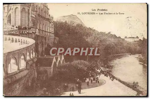 Cartes postales Lourdes Les Piscines et la Gave