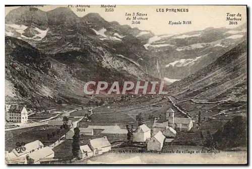 Cartes postales Gavarnie Vue Generale du Village et du cirque