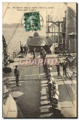 Cartes postales Bateau de guerre Inspection d'effets