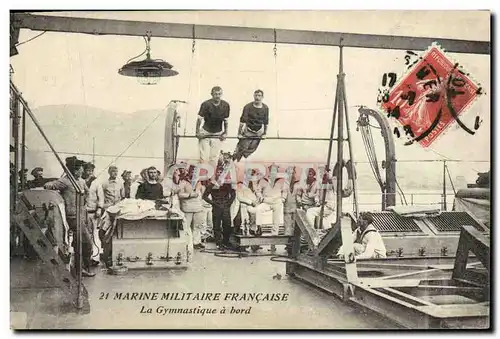 Cartes postales Bateau de guerre La gymnastique a bord