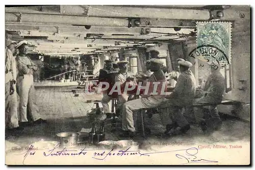 Cartes postales Bateau de guerre Le repas de l&#39equipage