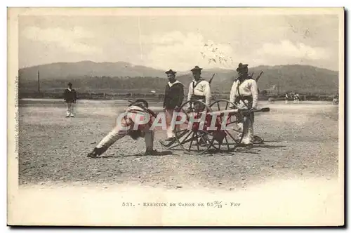 Cartes postales Bateau de guerre Exercice de canon de 65mm