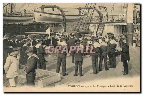 Ansichtskarte AK Bateau de guerre Toulon La musique a bord de la Couronne