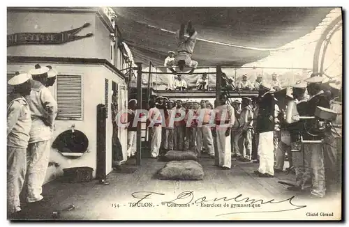 Cartes postales Bateau de guerre Couronne Exercices de gymnastique