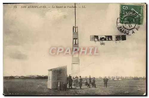 Cartes postales Avion Aviation Le record de Paulhan