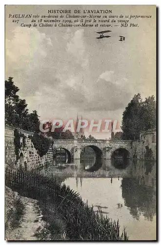Cartes postales Avion Aviation Paulhan au dessus de Chalons sur Marne