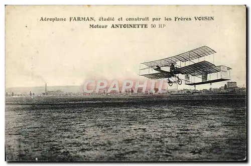 Ansichtskarte AK Avion Aviation Aeroplane Farman Freres Voisin Moteur Antoinette