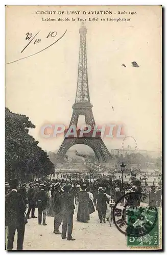 Ansichtskarte AK Avion Aviation Circuit de l&#39Est Aviation Aout 1910 Leblanc double la Tour Eiffel en triomphat