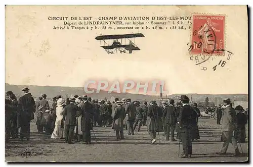 Ansichtskarte AK Avion Aviation Circuit de l&#39Est Champ d&#39aviation d&#39Issy les Moulineaux Depart de Lindpa