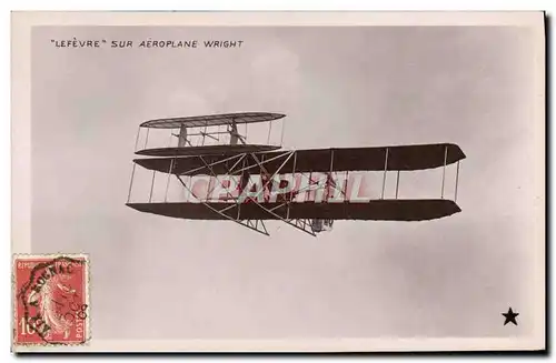 Ansichtskarte AK Avion Aviation Lefevre sur monoplan Wright