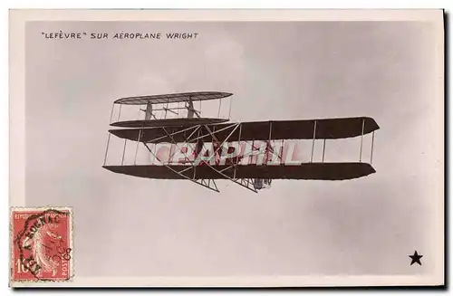 Cartes postales Avion Aviation Lefevre sur monoplan Wright
