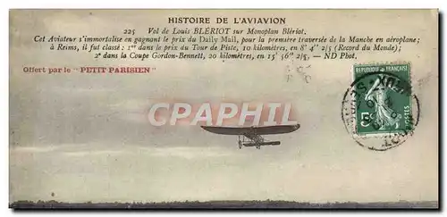 Ansichtskarte AK Avion Aviation Vol de Louis Bleriot sur monoplan Bleriot
