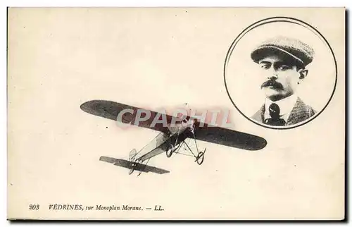 Cartes postales Avion Aviation Vedrines sur Monoplan Morane