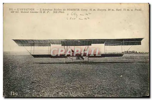 Cartes postales Avion Aviation Aerobus biplan de Sommer Moteur Gnome