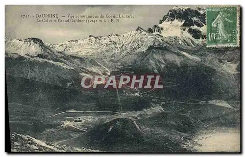 Ansichtskarte AK Dauphine Vue Panoramique du Col du Lautaret Le col et le Grand Galibier