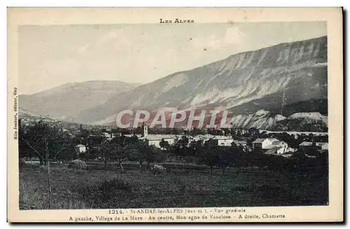 Cartes postales St Andre les Alpes Vue Generale Village de la Mure Montagne de Vauclose Chamatte