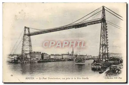 Cartes postales Rouen Le Pont Transbordeur Vue Prise de la Rive Gauche