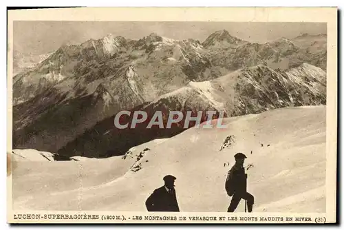 Ansichtskarte AK Luchon Superbagneres Les montagnes de Venasque et les Monts Maudits en hiver