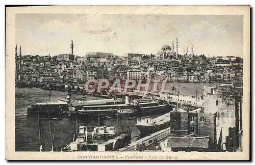 Ansichtskarte AK Constantinople Panorama Pont de Galate Bateaux