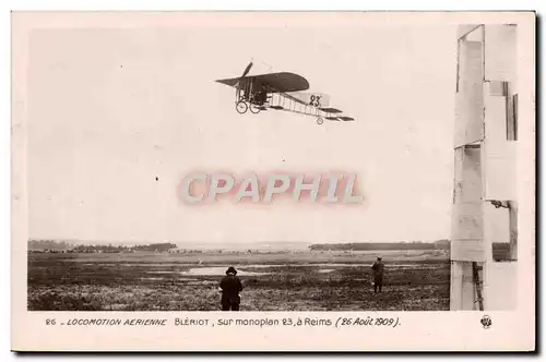 Cartes postales Avion Aviation Bleriot sur monoplan a Reims 26 aout 1909