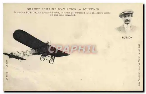 Cartes postales Avion Aviation Grande semaine d&#39aviation Busson sur appareil Bleriot
