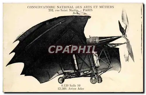 Ansichtskarte AK Avion Aviation Conservatoire National des Arts et Metiers Rue Saint Martin Paris Avion Ader