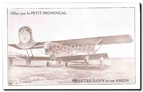 Cartes postales Avion Aviation Petit Provencal Pelletier d&#39Oisy et son avion