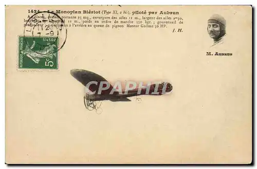 Cartes postales Avion Aviation Monoplan Bleriot pilote par Aubrun