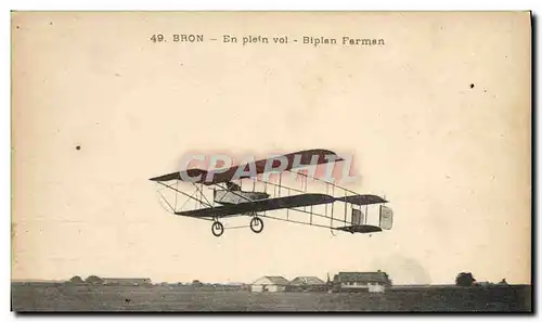 Ansichtskarte AK Avion Aviation Bron En plein vol Biplan Farman