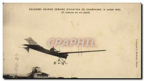 Ansichtskarte AK Avion Aviation Deuxieme grande semaine d&#39aviation en Champagne Latham en vol plane