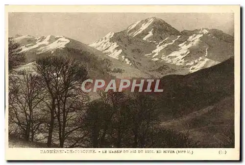 Ansichtskarte AK Bagneres de Bigorre Le massif du Pic du Midi en hiver