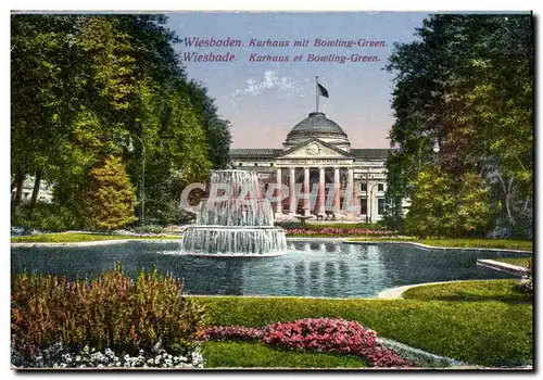 Cartes postales Wiesbaden Kurhaus et Bowling Green