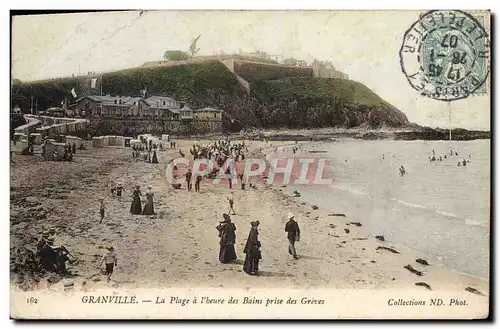 Cartes postales Granville La plage a l&#39heure des bains prise des Greves