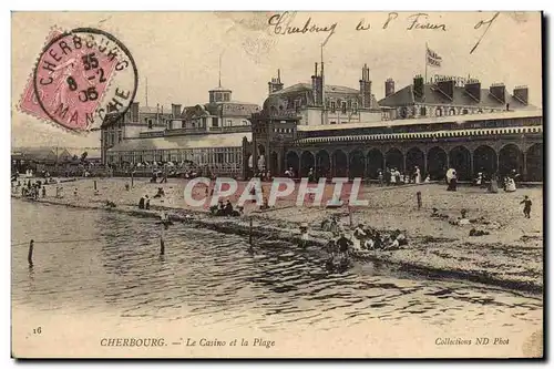 Cartes postales Cherbourg Le casino et la plage